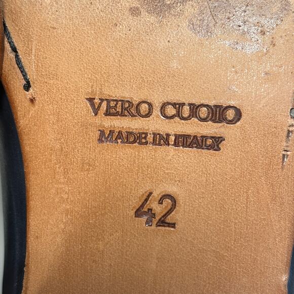 8 BY YOOX NAVY BLUE LEATHER LOAFER SHOES EU SIZE 42 US SIZE 9 - Picture 10 of 10